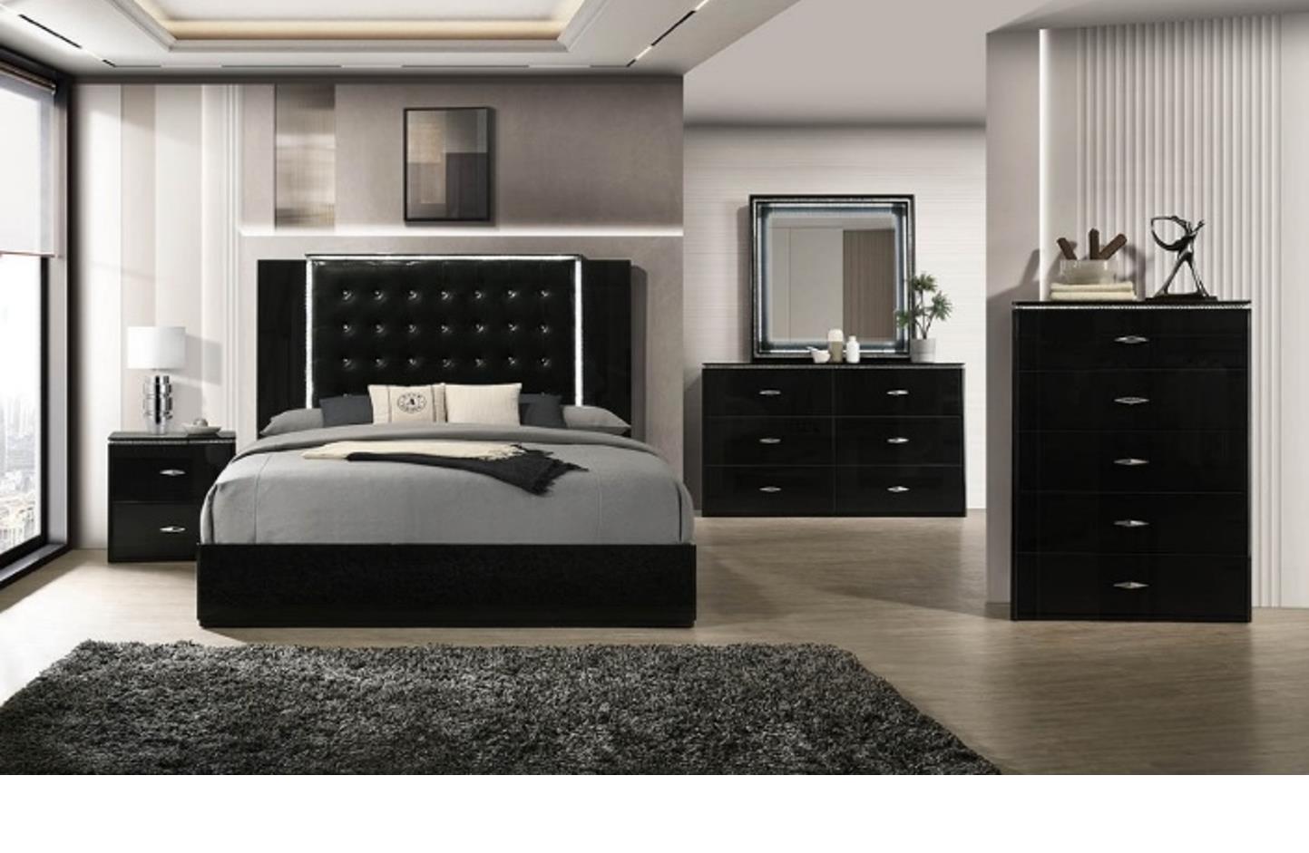 Armani Black Panel Bed